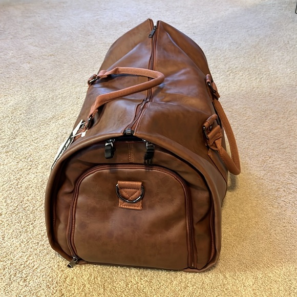 Brown Leather Duffle and Garment Bag by Sayfocnia - Picture 5 of 6